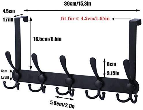 Encozy Over The Door Hooks,Coat Rack for Hanging Clothes Hat Towel (Heavy Duty Black 1pcs) …