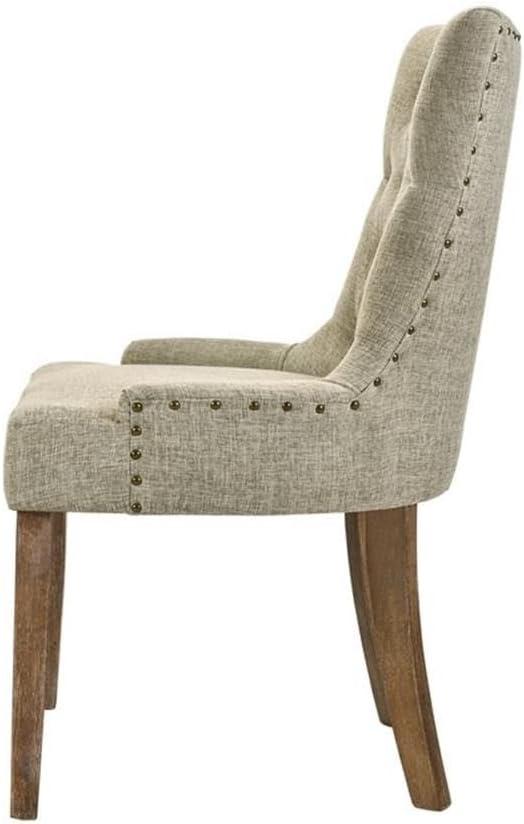 22" Yotam Accent Chair Beige Fabric/Salvaged Oak Finish - Acme Furniture