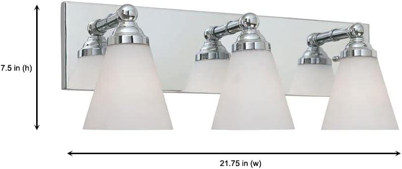 Chrome Contemporary Three Light 300W Bathroom Wall Fixture Hudson Collection