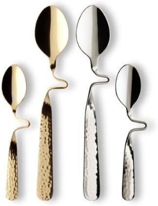 Elegant Gold-Plated Curved Demitasse Spoon