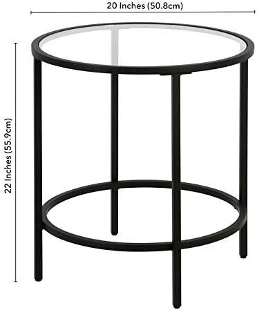 Evelyn&Zoe Sivil 20" Wide Round Side Table in Blackened Bronze