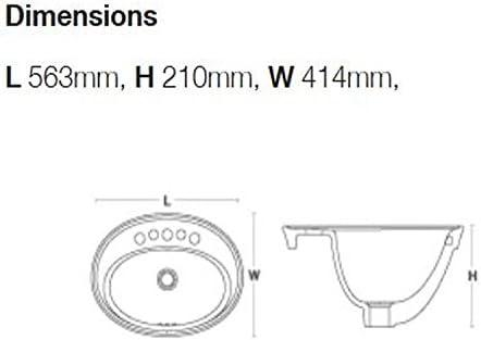 Serif® Ceramic Oval Drop-In Bathroom Sink with Overflow