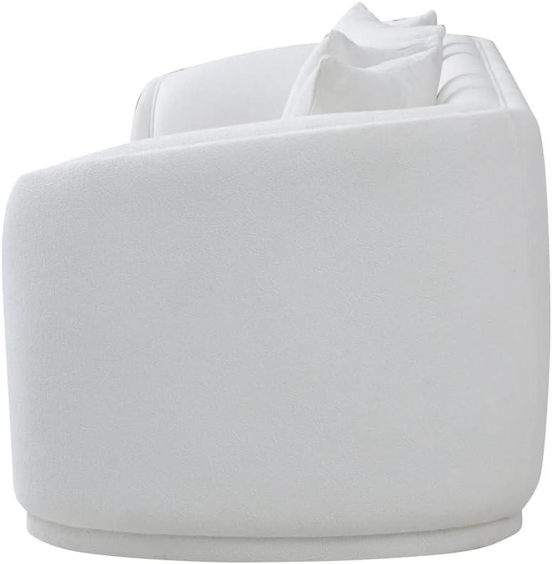 Thirst Mid Century Modern Luxury Tight Back Boucle Couch in White