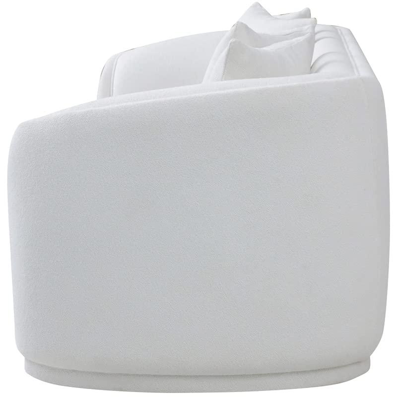 Thirst Mid Century Modern Luxury Tight Back Boucle Couch in White