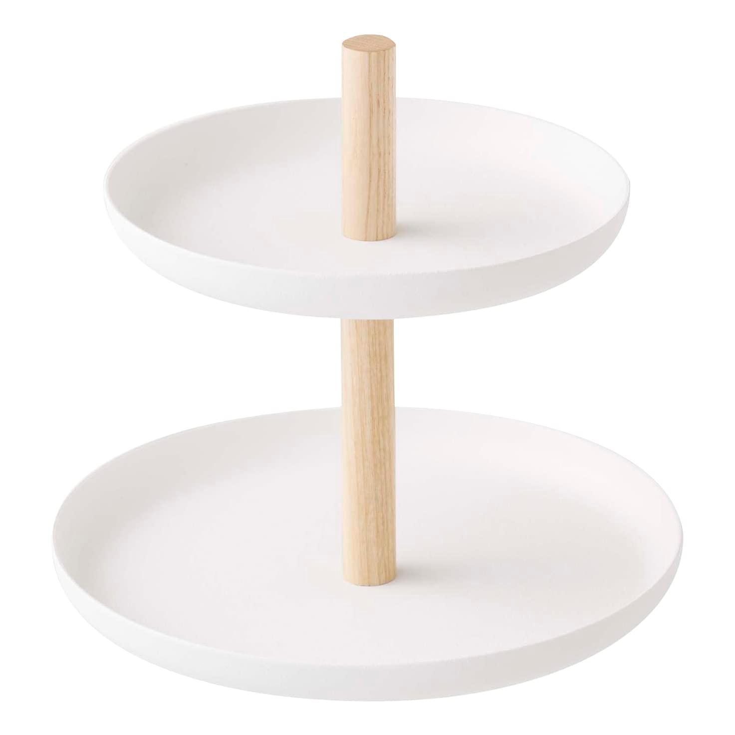 Yamazaki Home Tiered Accessory Trays, Steel + Wood