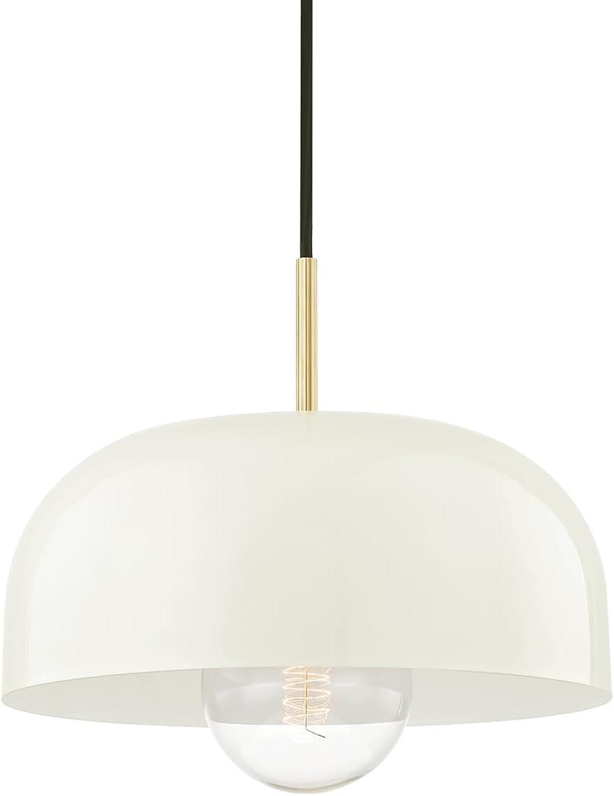Dea Pendant Light - Aged Brass and Cream / Large