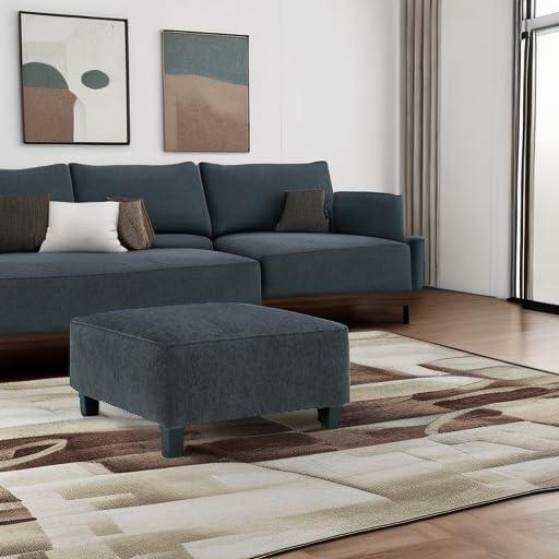 Signature Design by Ashley Contemporary Abinger Oversized Accent Ottoman Chenille Smoke