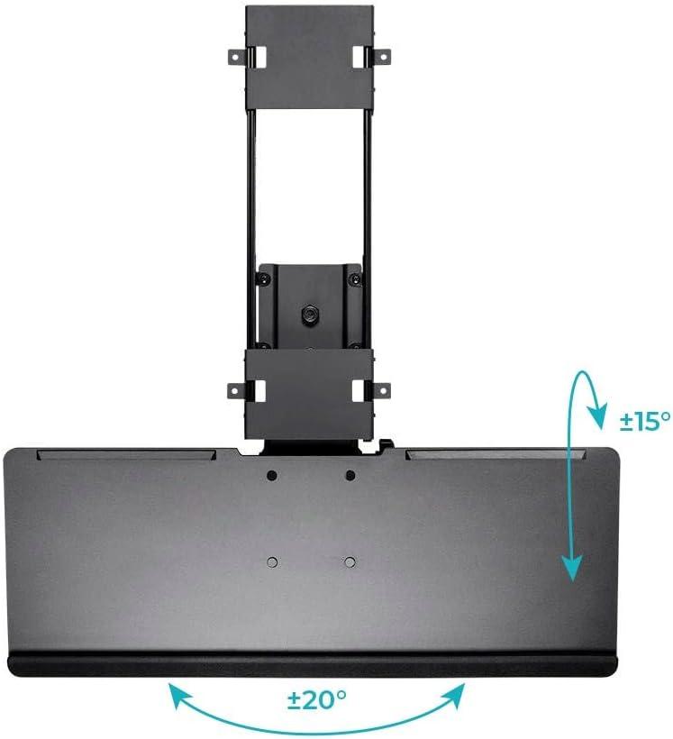 Black Adjustable Ergonomic Steel and Wood Keyboard Tray