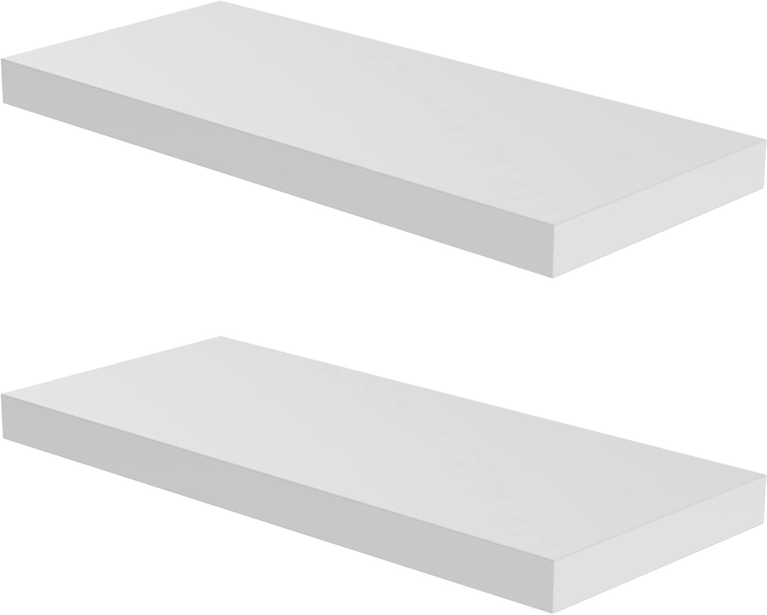Latitude Run® Elbur 23.6 Inch Wide Wood Floating Shelves, Wall Shelf Display Shelves for Bathroom/Kitchen/Bedroom/Living Room (Set of 2)
