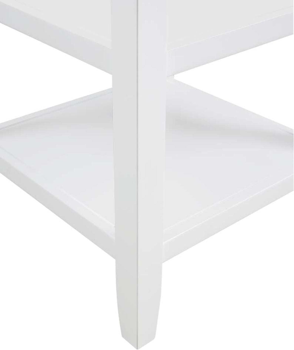 Convenience Concepts Tribeca End Table in White and Driftwood Brown Wood Finish