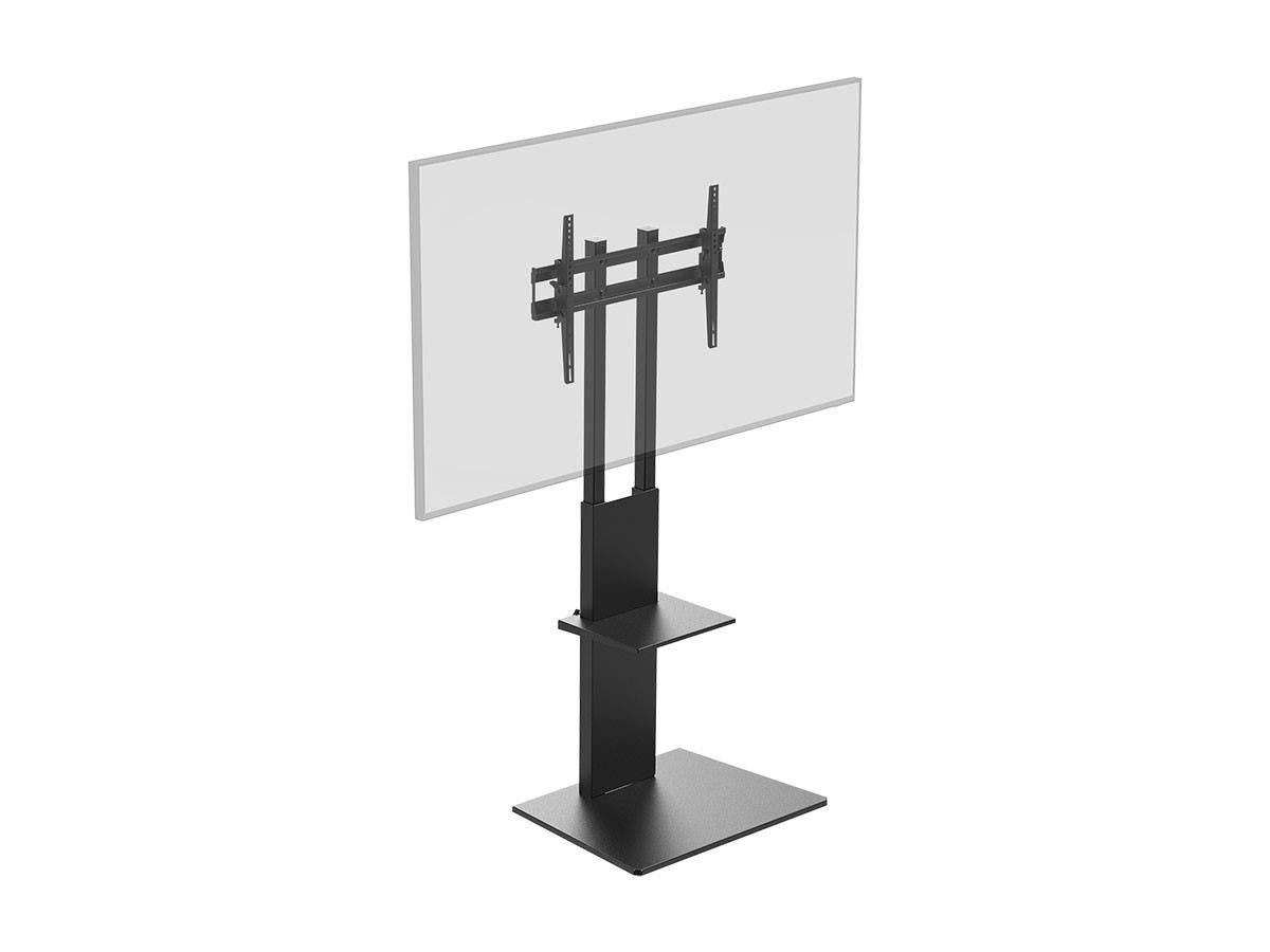 Monoprice TV Mount and Stand - Black, With Shelf for Displays 37in to 70in, Max Weight 88lbs., VESA Patterns up to 600x400 - Commercial Series