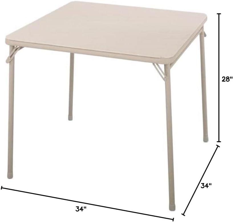 Cosco Square Folding Table 34" Sand Steel Frame, Vinyl Case of 2
