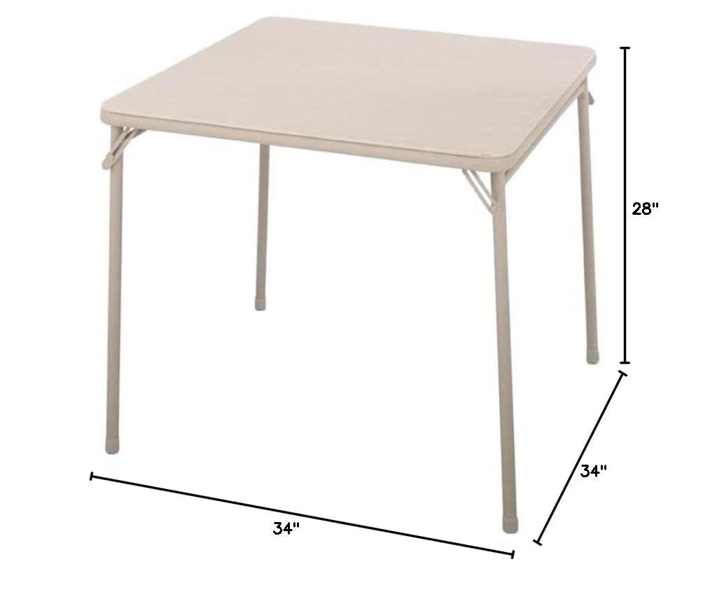 Cosco Square Folding Table 34" Sand Steel Frame, Vinyl Case of 2
