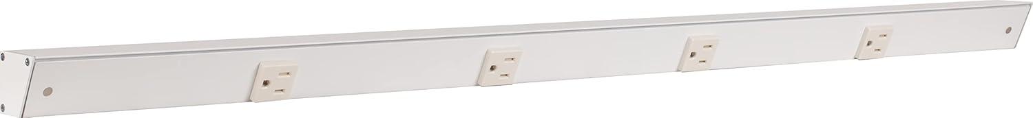White 36" Angled Power Strip with 4 Receptacles