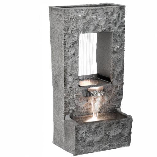 Hi-Line Gift Ltd 79613-C 32" H Rectangular Waterfall Fountain W/Ww LEDs