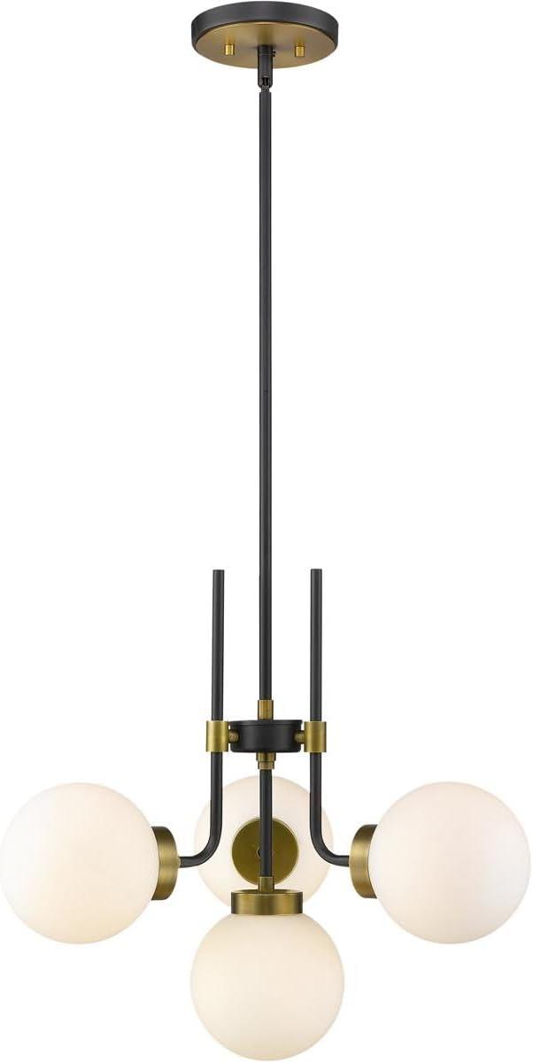 Z-Lite Parsons 4 - Light Chandelier in  Matte Black/Olde Brass