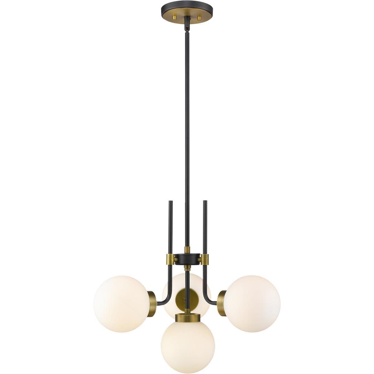 Z-Lite Parsons 4 - Light Chandelier in  Matte Black/Olde Brass