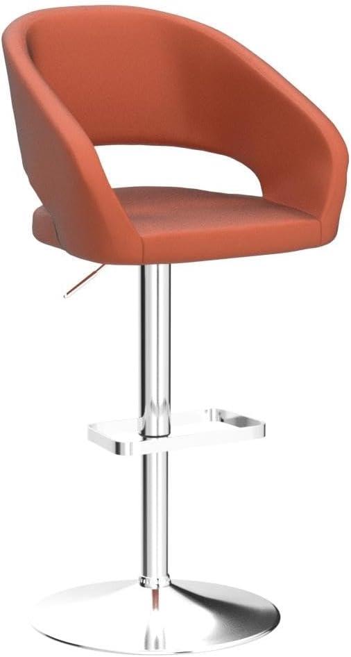 Flash Furniture Contemporary Vinyl Adjustable Height Barstool with Rounded Mid-Back