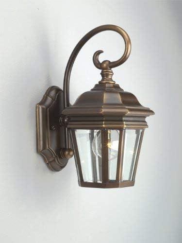 Progress Lighting Crawford 1-Light Wall Lantern in Oil Rubbed Bronze with Clear Beveled Glass Panels