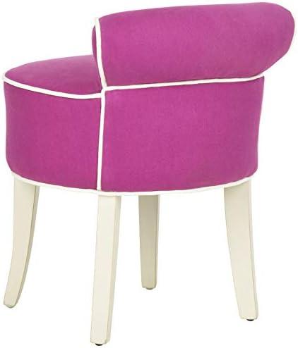 Safavieh Home Collection Georgia Burnt Orange and Distressed Grey Petite Vanity Stool