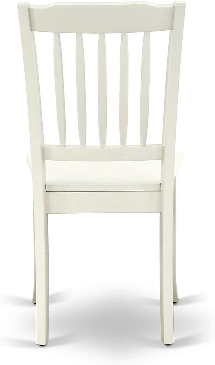 Linen White Ladderback Wooden Dining Chairs - Set of 2