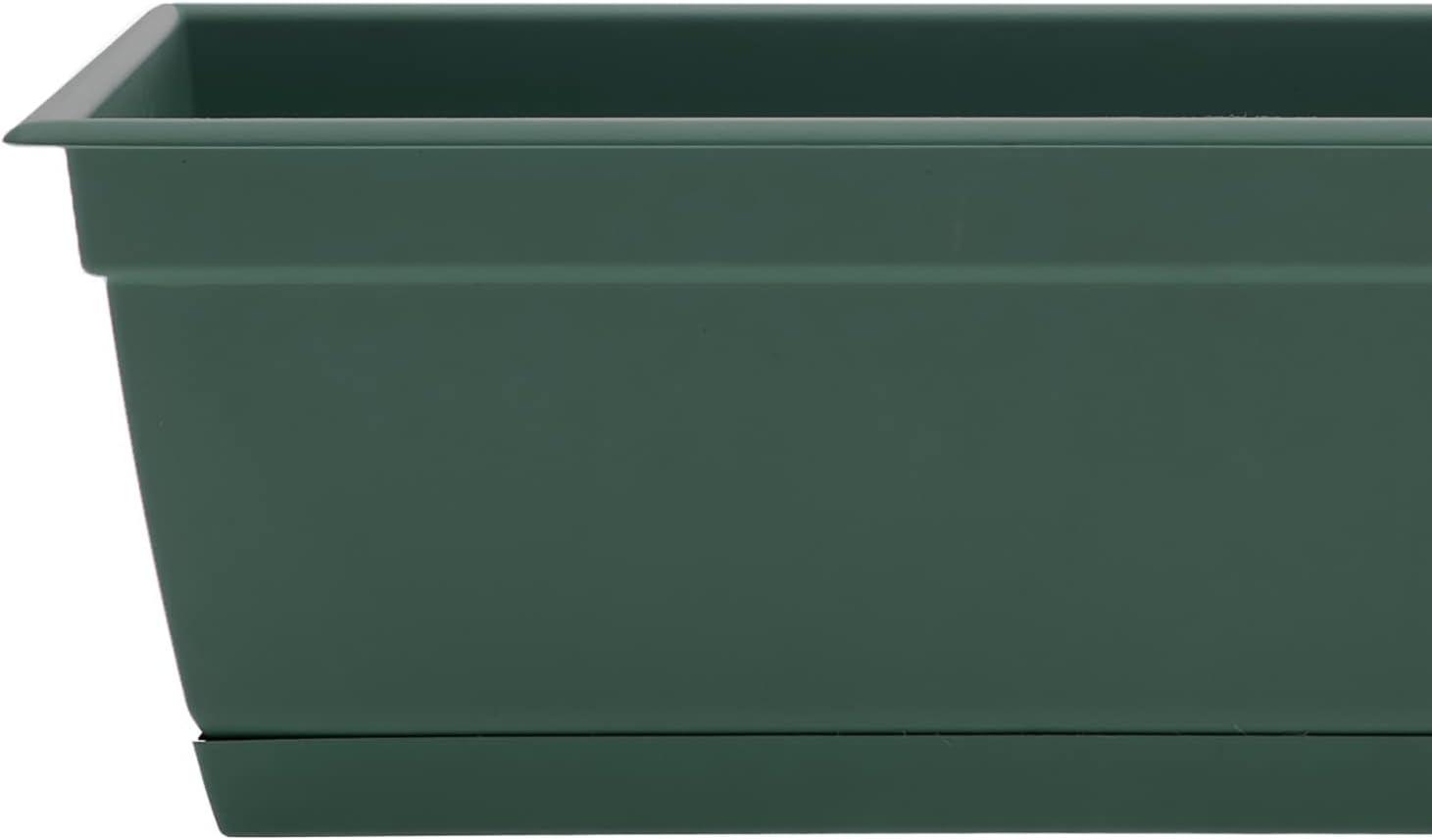 Bloem Dayton 6.87 in. H X 24 in. W Plastic Ocean Series Window Box Turtle Green