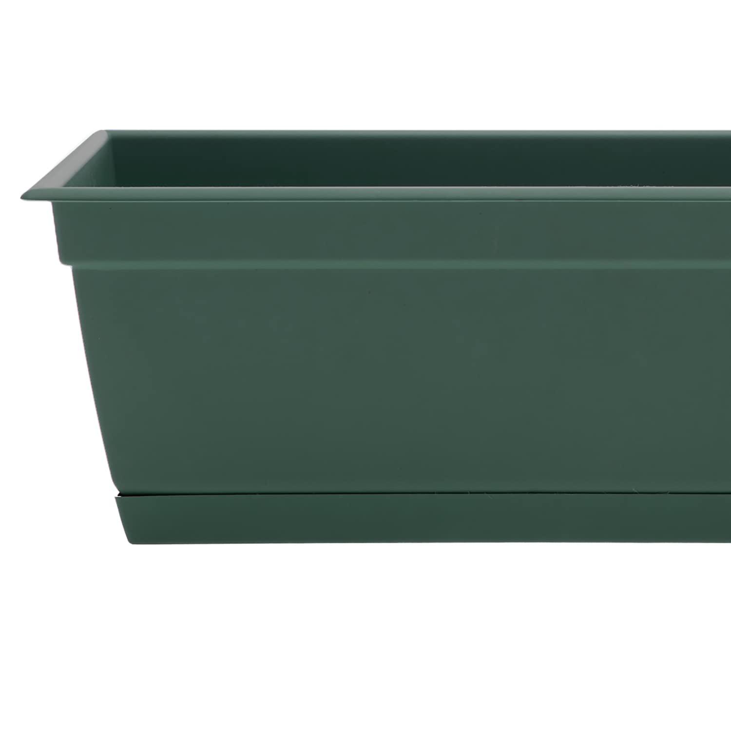 Bloem Dayton 6.87 in. H X 24 in. W Plastic Ocean Series Window Box Turtle Green