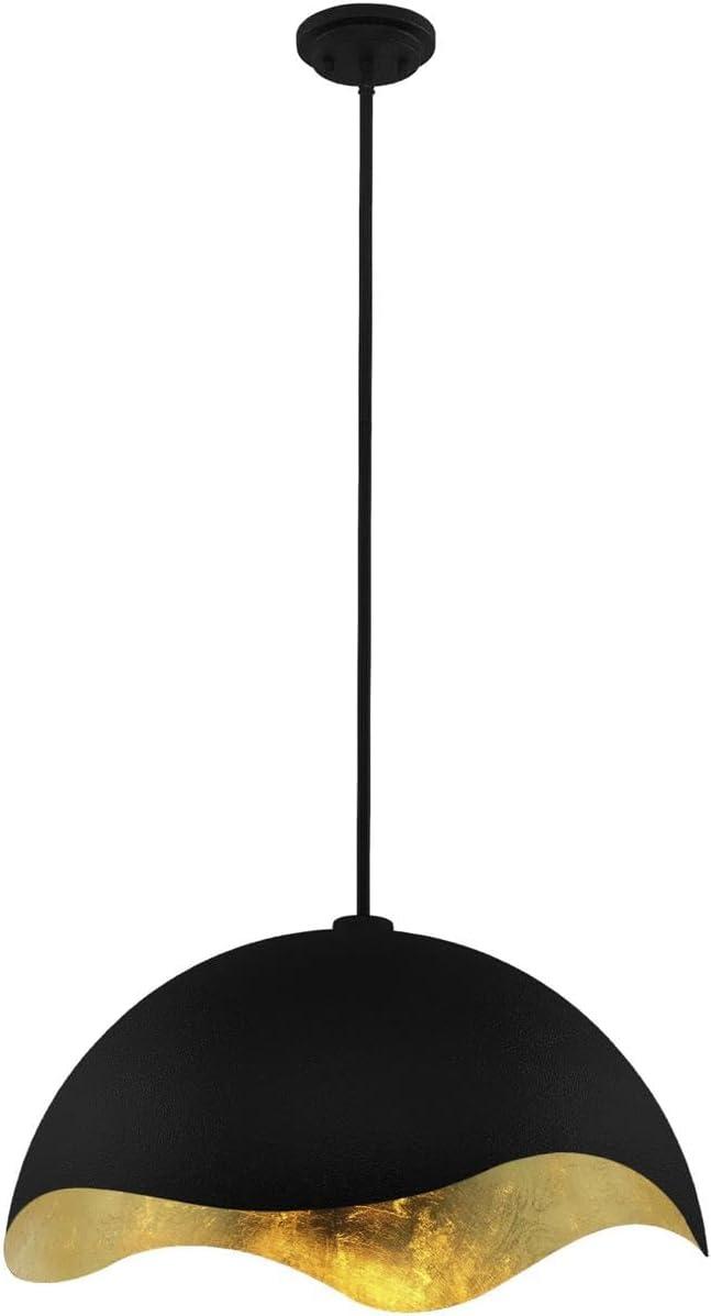 George Kovacs by Minka George Kovacs Eclos 23" Wide 1 Light Pendant In Sand Coal W/Gold Leaf Finish
