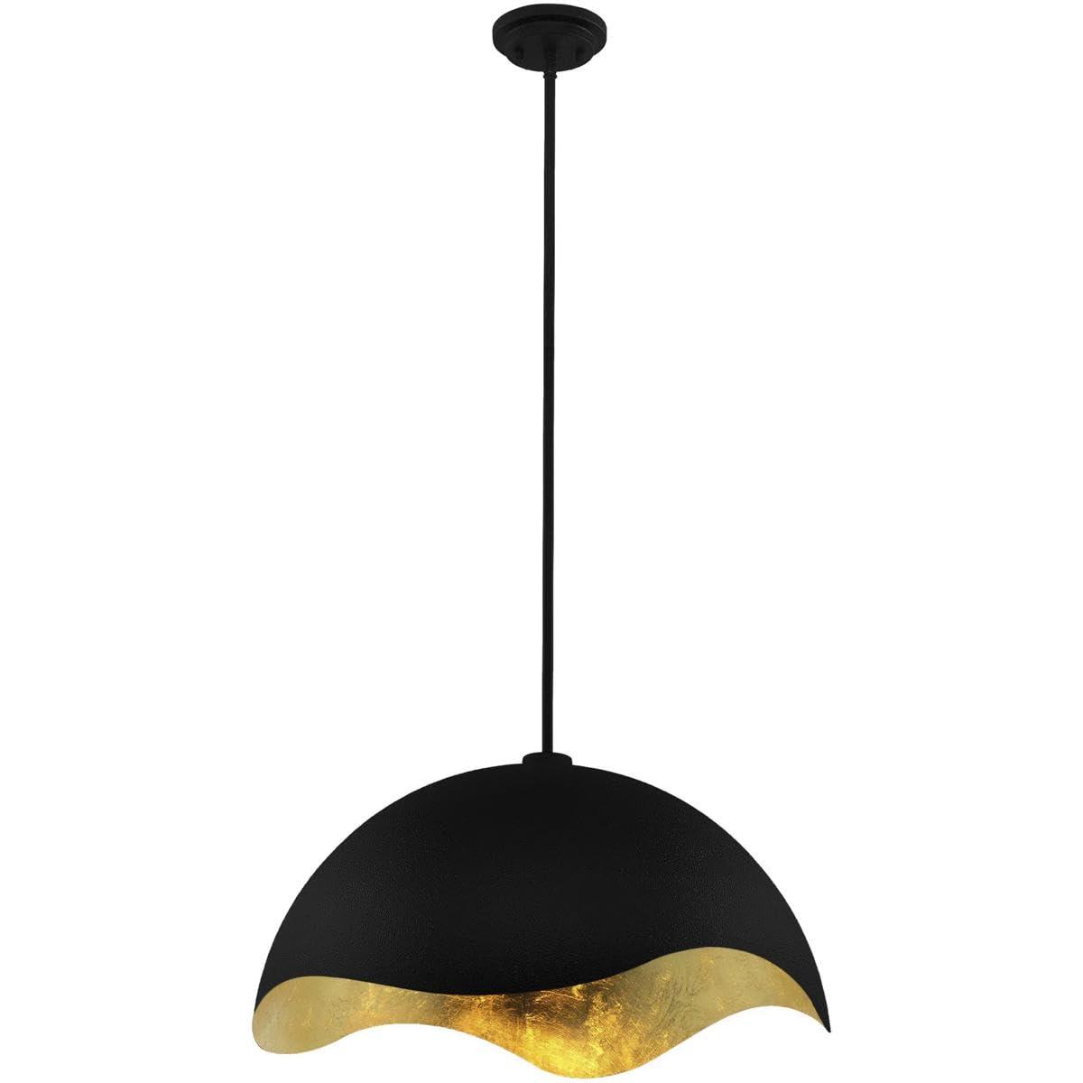 George Kovacs by Minka George Kovacs Eclos 23" Wide 1 Light Pendant In Sand Coal W/Gold Leaf Finish