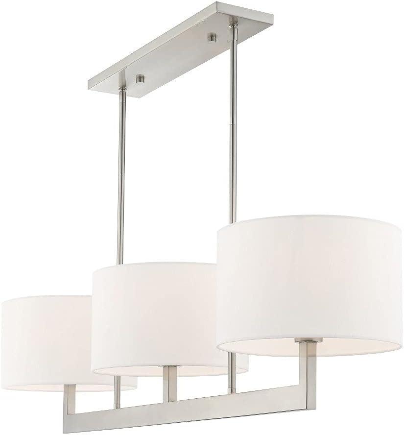 Hayworth Contemporary Brushed Nickel 3-Light Linear Chandelier