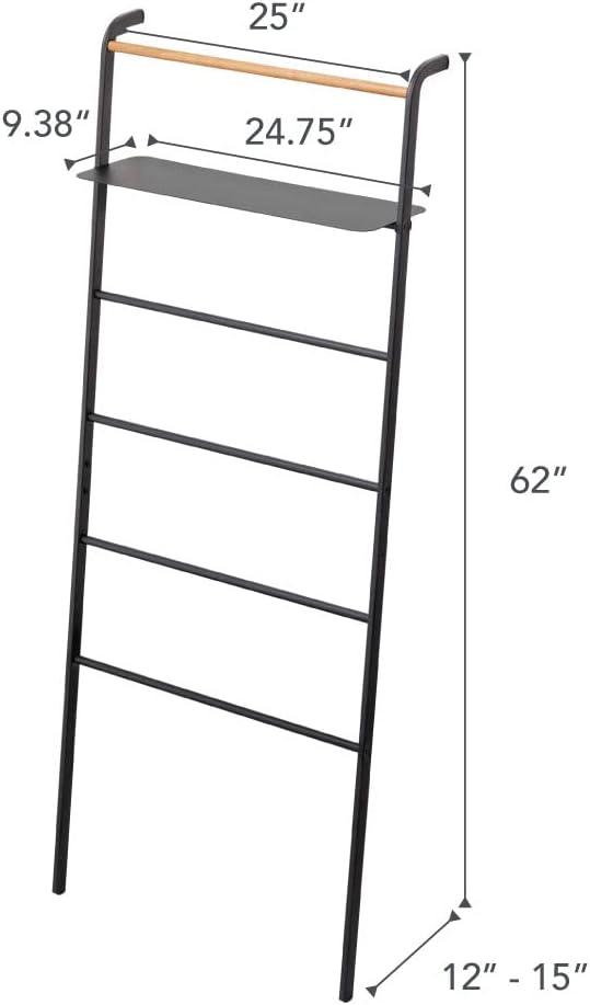 Yamazaki Home Leaning Ladder With Shelf, Space Saving, Steel