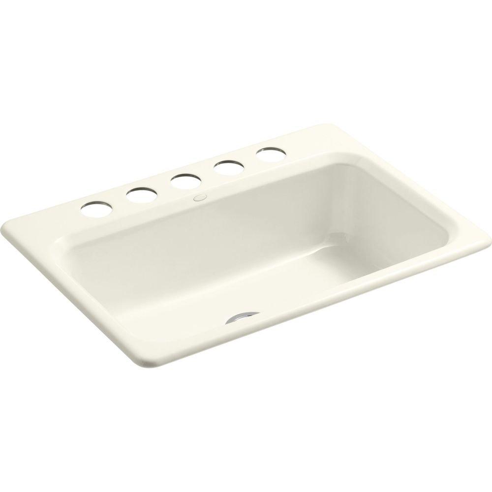 Kohler Bakersfield™ 31" L x 22" W Undermount Kitchen Sink K-5832-5U-96