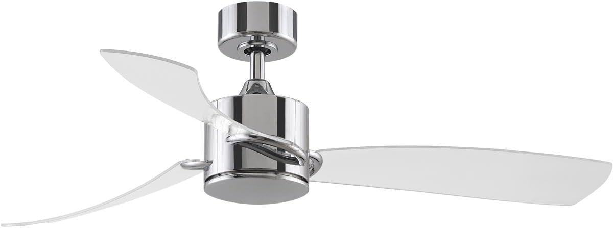 SculptAire Chrome 52" Smart Ceiling Fan with LED Light Kit