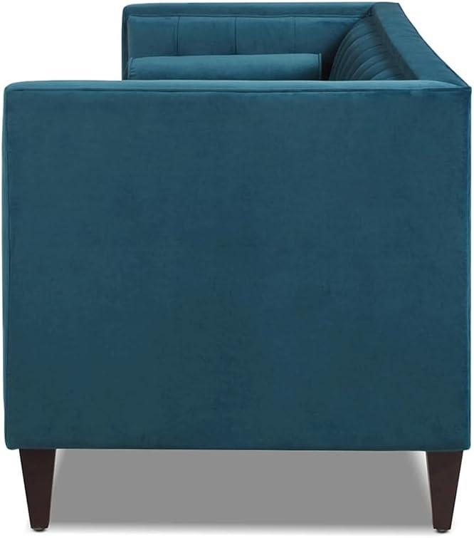 Jack 84" Tufted Tuxedo Sofa Double Cushion Satin Teal
