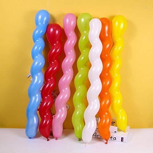 AnnoDeel 100Pcs 40inch Latex STF9 Spiral Balloons, Colorful Unique Twisted Latex Balloon for Birthday Wedding Festival Party Supply Decorations Random Color