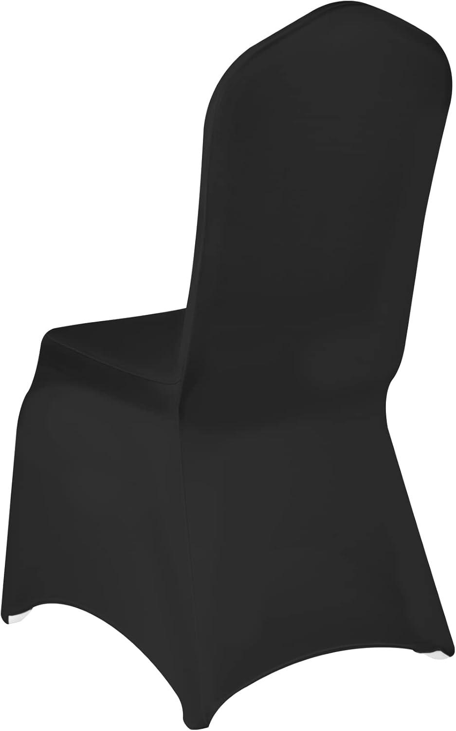 VEVOR Black Stretch Spandex Chair Covers, Set of 50 - Universal Fitted Slipcovers for Folding Chairs - Removable and Washable - Ideal for Weddings, Banquets, Parties, and Celebrations