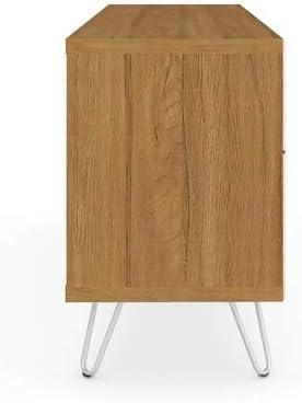 Baxter Mid-Century- Modern TV Stand with Wine Rack in Cinnamon, 23.03 x 53.54 x 14.17 in.