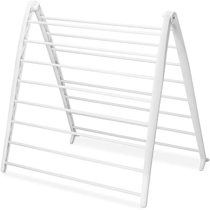 Whitmor White Collapsible Resin and Metal Clothes Drying Rack