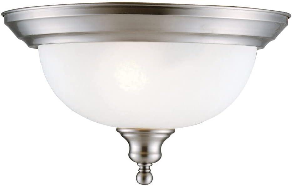 Design House 503037 Millbridge Traditional 1-Light Indoor Flush Mount Ceiling Light Dimmable Clear Ribbed Glass for Bedroom Dining Room Kitchen, Polished Brass
