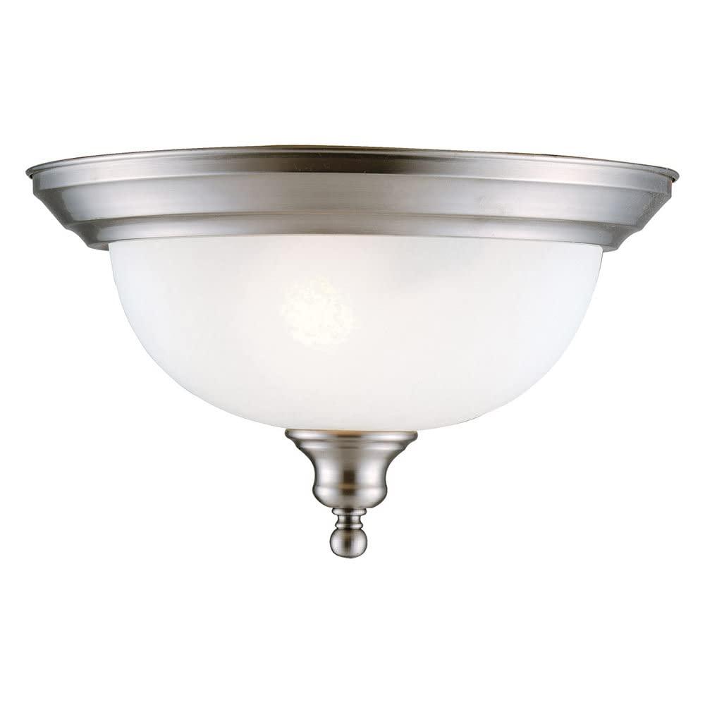Design House 503037 Millbridge Traditional 1-Light Indoor Flush Mount Ceiling Light Dimmable Clear Ribbed Glass for Bedroom Dining Room Kitchen, Polished Brass