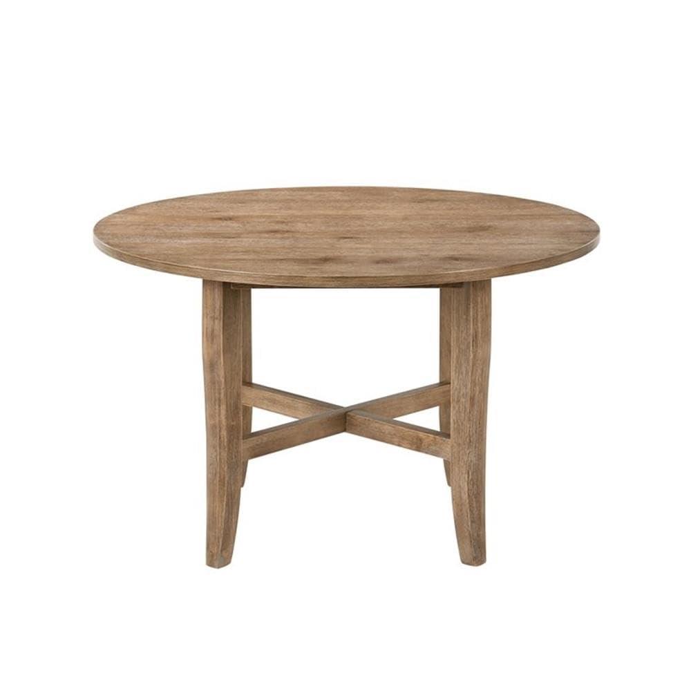 Rustic Round Reclaimed Wood Farmhouse Dining Table
