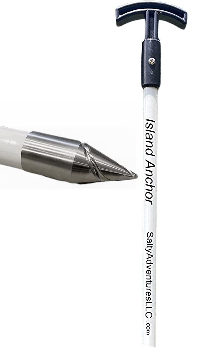 Black 8' Fiberglass Shallow Water Anchor Pole with Stainless Steel Tip