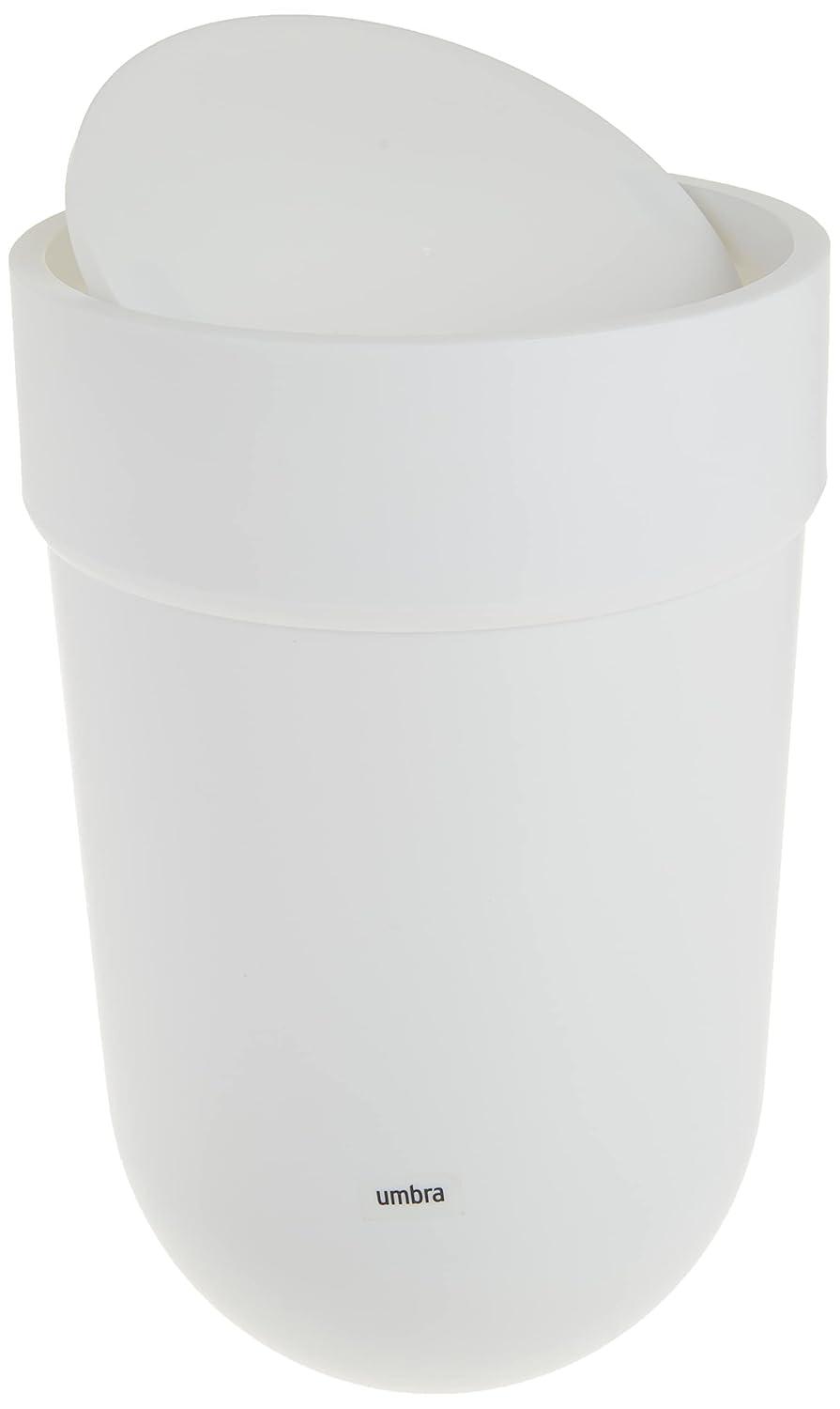 Sleek 1.6 Gallon White Plastic Swing-Top Waste Bin