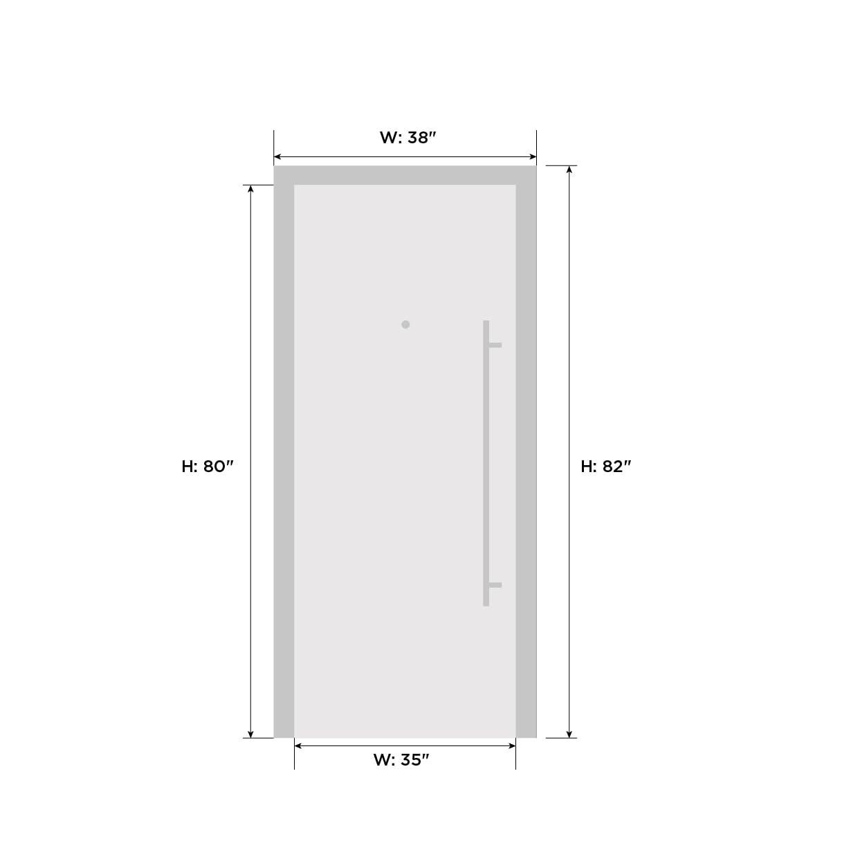 VDomDoors Deux Gray Exterior Metal Prehung Front Entry Doors