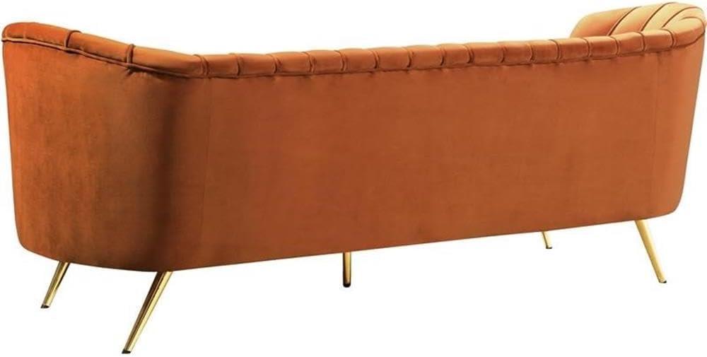 Meridian Furniture Margo Cognac Velvet Sofa