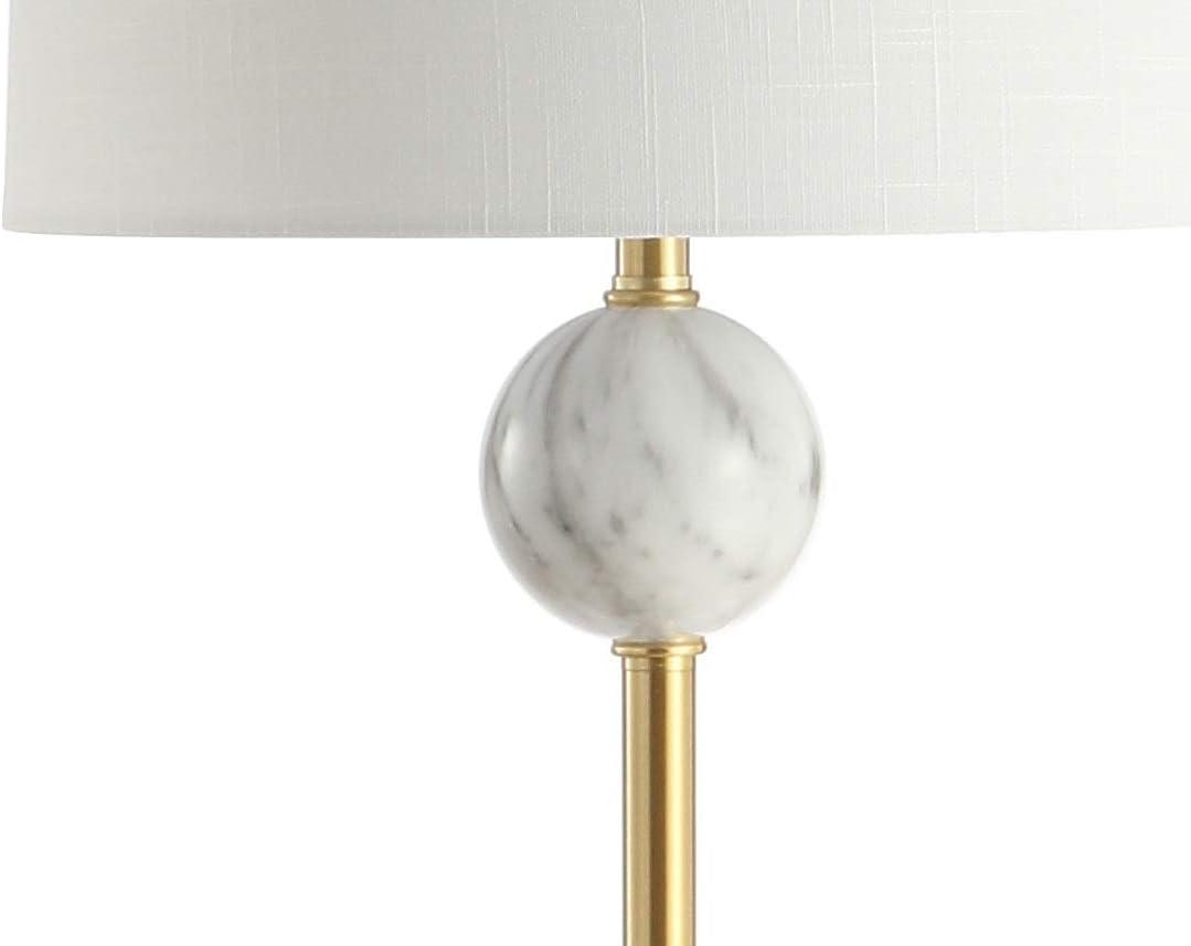 Vaughn 60" Modern Metal/Resin LED Floor Lamp, Brass Gold/White