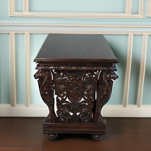 Gryphon Carved Mahogany 55'' Writing Desk in Brown