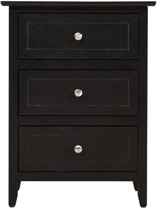 Glory Furniture Daniel 3 Drawer Nightstand in Black