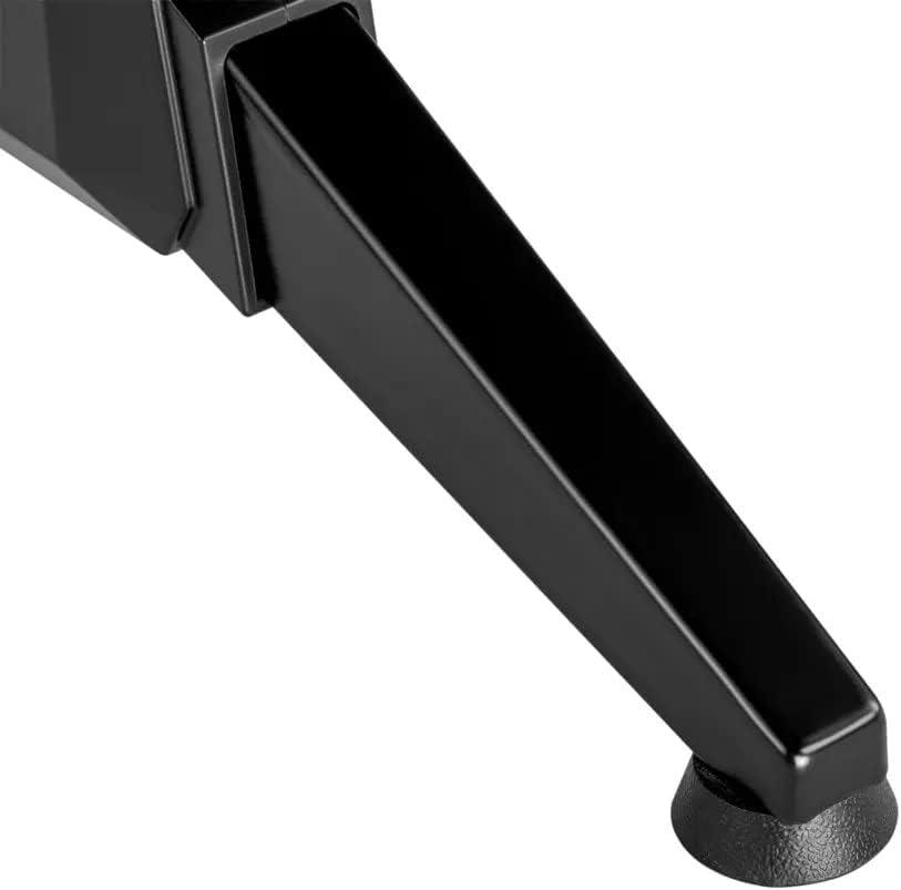 Monoprice Home Office Steel Frame Computer Desk with Solid-Core 4-foot Desktop and Accessory Attachments, Black - Workstream Collection