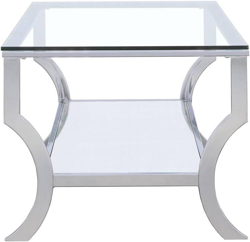 Coaster Contemporary Glass Top Rectangular Coffee Table in Clear